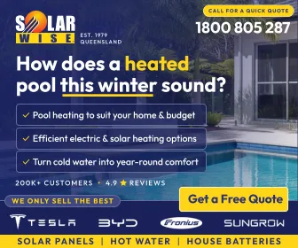 Solarwise heated pool large rectangle display ad with quick quote call to action